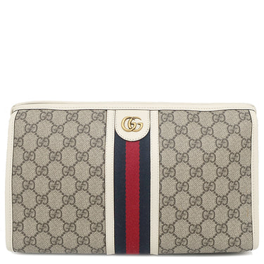 グッチ GUCCI オフィディア GG 598234 ベージュ×ホワイト GGスプリームキャンバス ポーチ ゴールド金具 クラッチバッグ セカンドバッグ