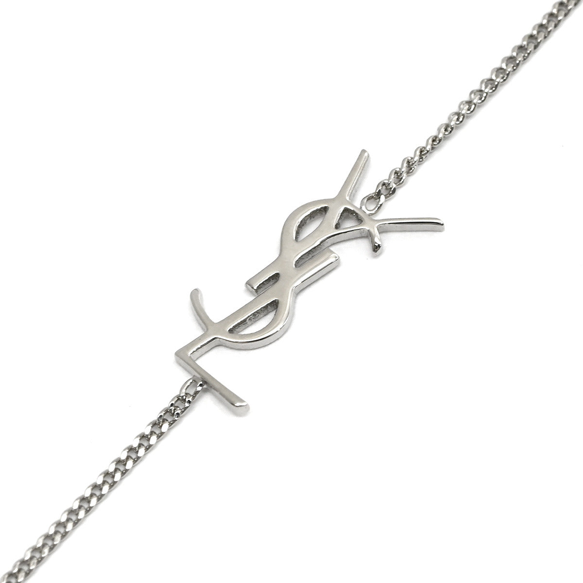 サンローラン SAINT LAURENT YSL ロゴ シルバー メタル ブレスレット