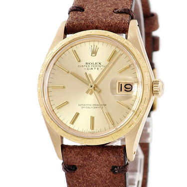 腕時計 ロレックス ROLEX オイスターパーペチュアル デイト 1504/8 自動巻き メンズ 25番台 K18YG無垢 ヴィンテージ モローベゼル