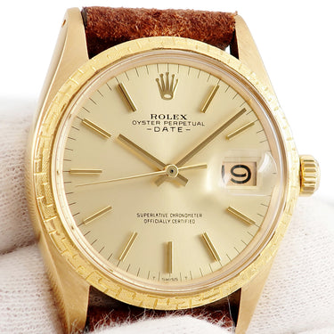 腕時計 ロレックス ROLEX オイスターパーペチュアル デイト 1504/8 自動巻き メンズ 25番台 K18YG無垢 ヴィンテージ モローベゼル