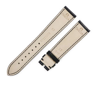 オメガ OMEGA 純正 クロコバンド 97221073 ブラック クロコダイル 腕時計パーツ 未使用 ベルト 替え 19mm ブラック 黒 ワニ 革 予備 ブレスレット