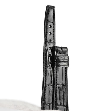 ロンジン LONGINES 純正 クロコバンド ブラック クロコダイル 腕時計パーツ 未使用 替え レザー ベルト ストラップ バンド 17mm ブラック 黒