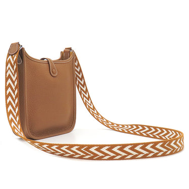 エルメス HERMES エヴリンTPM ロング アマゾン ジグザグ ゴールド トリヨンクレマンス ショルダーバッグ シルバー金具 新品 未使用 茶
