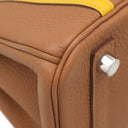 エルメス HERMES バーキン25 オフィサー ゴールド×ジョーヌアンブレ トゴ ヴォースイフト ハンドバッグ シルバー金具