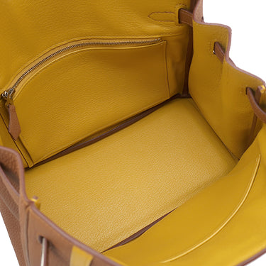 エルメス HERMES バーキン25 オフィサー ゴールド×ジョーヌアンブレ トゴ ヴォースイフト ハンドバッグ シルバー金具