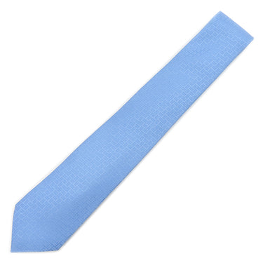 エルメス HERMES ファソネ H 7cm ブルーシエル シルク ネクタイ 水色 H織り ジャガード