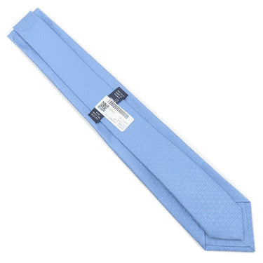 エルメス HERMES ファソネ H 7cm ブルーシエル シルク ネクタイ 水色 H織り ジャガード