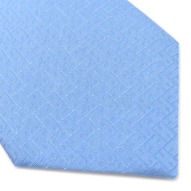 エルメス HERMES ファソネ H 7cm ブルーシエル シルク ネクタイ 水色 H織り ジャガード