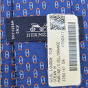 エルメス HERMES オセアンH 7cm マリン×シエル×オレンジ シルク ネクタイ 青 オレンジ 総柄 OCEAN H Hロゴ