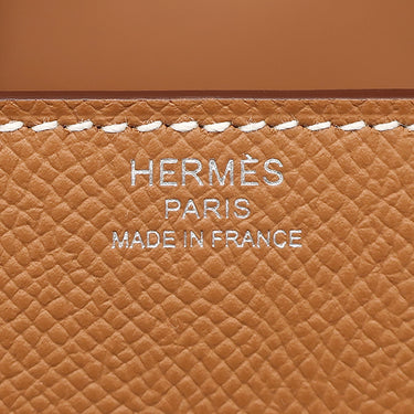 エルメス HERMES デッラ カヴァッレリア ミニ ゴールド ヴォーエプソン ショルダーバッグ シルバー金具 茶