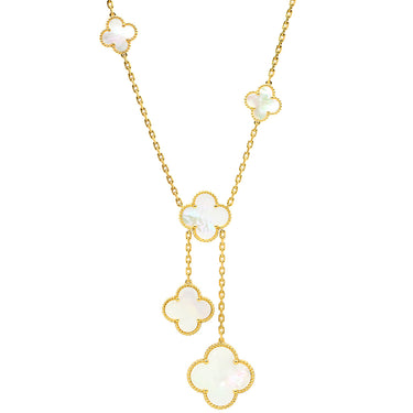 ヴァンクリーフアーペル Van Cleef & Arpels マジック アルハンブラ 6チーフ VCARD79100 パールホワイトXイエローゴールド K18YG マザーオブパール ネックレス 18K 750AU シェル