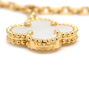ヴァンクリーフアーペル Van Cleef & Arpels マジック アルハンブラ 6チーフ VCARD79100 パールホワイトXイエローゴールド K18YG マザーオブパール ネックレス 18K 750AU シェル