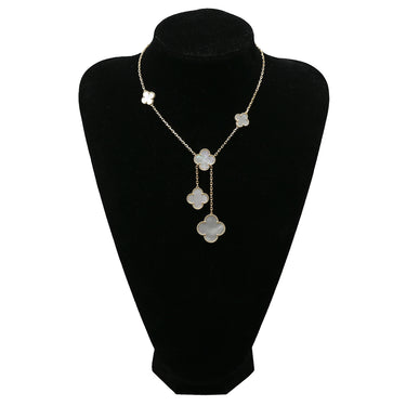 ヴァンクリーフアーペル Van Cleef & Arpels マジック アルハンブラ 6チーフ VCARD79100 パールホワイトXイエローゴールド K18YG マザーオブパール ネックレス 18K 750AU シェル