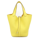 エルメス HERMES ピコタンロック PM ライム トリヨンクレマンス ハンドバッグ シルバー金具 黄色 鍵・カデナ欠品