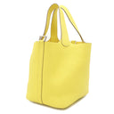 エルメス HERMES ピコタンロック PM ライム トリヨンクレマンス ハンドバッグ シルバー金具 黄色 鍵・カデナ欠品