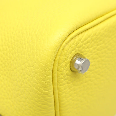 エルメス HERMES ピコタンロック PM ライム トリヨンクレマンス ハンドバッグ シルバー金具 黄色 鍵・カデナ欠品