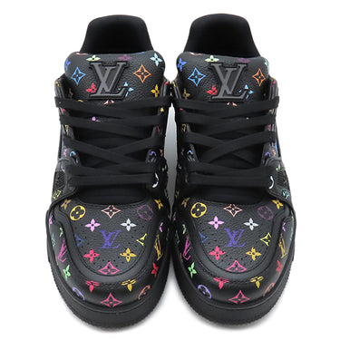 ルイヴィトン LOUIS VUITTON LV × TM LV トレイナー ブラック×マルチカラー レザー #5 スニーカー 新品 未使用 黒 村上隆
