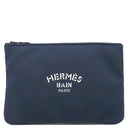 エルメス HERMES トゥルースフラット ネオバン MM ネイビー ナイロン ポリアミド エラスタン ポーチ マットブラック金具 紺 ウエットスーツ風 ボンディング