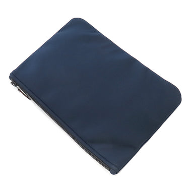 エルメス HERMES トゥルースフラット ネオバン MM ネイビー ナイロン ポリアミド エラスタン ポーチ マットブラック金具 紺 ウエットスーツ風 ボンディング