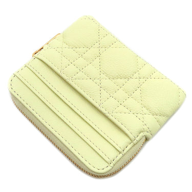 クリスチャン・ディオール Christian Dior Lavender ウォレット イエロー レザー コインケース ゴールド金具 黄色 Dior Caro