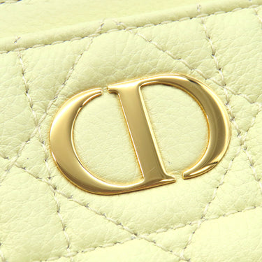 クリスチャン・ディオール Christian Dior Lavender ウォレット イエロー レザー コインケース ゴールド金具 黄色 Dior Caro