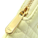 クリスチャン・ディオール Christian Dior Lavender ウォレット イエロー レザー コインケース ゴールド金具 黄色 Dior Caro