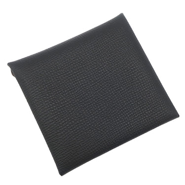 エルメス HERMES バスティア ヴェルソ ブラック×グリメイヤー ヴォーエプソン コインケース シルバー金具 【PO品】 黒 グレー バイカラー