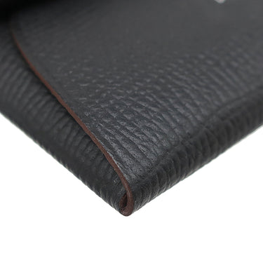 エルメス HERMES バスティア ヴェルソ ブラック×グリメイヤー ヴォーエプソン コインケース シルバー金具 【PO品】 黒 グレー バイカラー