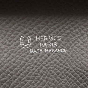 エルメス HERMES バスティア ヴェルソ ブラック×グリメイヤー ヴォーエプソン コインケース シルバー金具 【PO品】 黒 グレー バイカラー