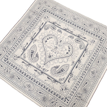 エルメス HERMES カレ140 カレジェアン ナチュラル×マリン×ブラウン カシミヤ シルク ストール 【Cheval de Coeur Bandana /シュヴァル ドゥ クール バンダナ】 2025AW