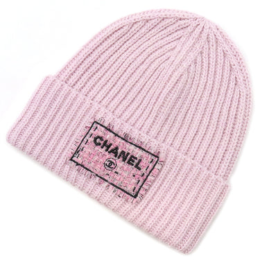 シャネル CHANEL ニット キャップ AAB453 ピンク カシミヤ ニットキャップ ニット帽 ビーニー ロゴ