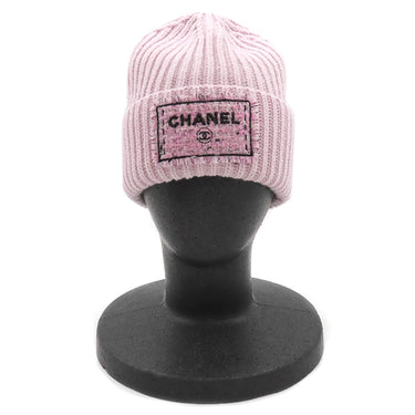 シャネル CHANEL ニット キャップ AAB453 ピンク カシミヤ ニットキャップ ニット帽 ビーニー ロゴ