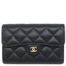 シャネル CHANEL マトラッセ クラシック ミディアム フラップ ウォレット AP0232 ブラック レザー キャビアスキン 三つ折り財布 ゴールド金具 黒 ミニ財布