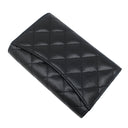 シャネル CHANEL マトラッセ クラシック ミディアム フラップ ウォレット AP0232 ブラック レザー キャビアスキン 三つ折り財布 ゴールド金具 黒 ミニ財布