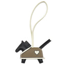 エルメス HERMES ロデオ ロべオ クールPM ブラック×クレ×エトゥープ ラムスキン アニューミロ バッグチャーム 黒 オフホワイト グレージュ