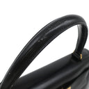 エルメス HERMES ケリー28 外縫い ブラック ボックスカーフ ハンドバッグ ゴールド金具 黒 ショルダーストラップ欠品