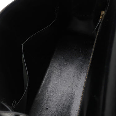 エルメス HERMES ケリー28 外縫い ブラック ボックスカーフ ハンドバッグ ゴールド金具 黒 ショルダーストラップ欠品