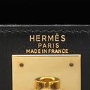 エルメス HERMES ケリー28 外縫い ブラック ボックスカーフ ハンドバッグ ゴールド金具 黒 ショルダーストラップ欠品