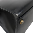 エルメス HERMES ケリー28 外縫い ブラック ボックスカーフ ハンドバッグ ゴールド金具 黒 ショルダーストラップ欠品