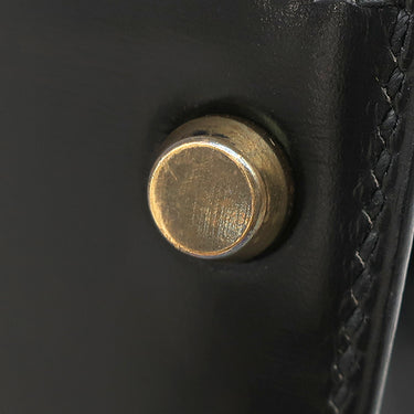 エルメス HERMES ケリー28 外縫い ブラック ボックスカーフ ハンドバッグ ゴールド金具 黒 ショルダーストラップ欠品