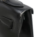 エルメス HERMES ケリー28 外縫い ブラック ボックスカーフ ハンドバッグ ゴールド金具 黒 ショルダーストラップ欠品