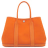 エルメス HERMES ガーデンパーティーTPM 30 フーオレンジ トワルオフィシエ ヴァッシュカントリー ハンドバッグ シルバー金具 オレンジ