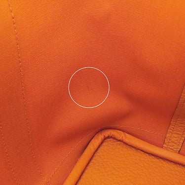 エルメス HERMES ガーデンパーティーTPM 30 フーオレンジ トワルオフィシエ ヴァッシュカントリー ハンドバッグ シルバー金具 オレンジ