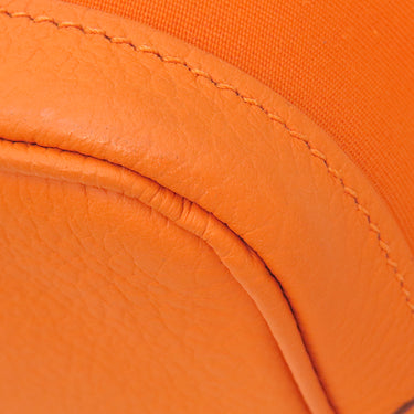 エルメス HERMES ガーデンパーティーTPM 30 フーオレンジ トワルオフィシエ ヴァッシュカントリー ハンドバッグ シルバー金具 オレンジ