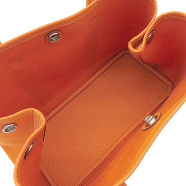 エルメス HERMES ガーデンパーティーTPM 30 フーオレンジ トワルオフィシエ ヴァッシュカントリー ハンドバッグ シルバー金具 オレンジ