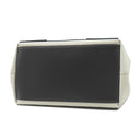 バレンシアガ BALENCIAGA ネイビーカバス S 339933 ナチュラル×ブラック キャンバス レザー トートバッグ シルバー金具 アイボリー 黒