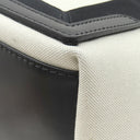 バレンシアガ BALENCIAGA ネイビーカバス S 339933 ナチュラル×ブラック キャンバス レザー トートバッグ シルバー金具 アイボリー 黒