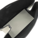 バレンシアガ BALENCIAGA ネイビーカバス S 339933 ナチュラル×ブラック キャンバス レザー トートバッグ シルバー金具 アイボリー 黒