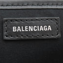 バレンシアガ BALENCIAGA ネイビーカバス S 339933 ナチュラル×ブラック キャンバス レザー トートバッグ シルバー金具 アイボリー 黒
