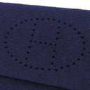 エルメス HERMES エテュイカルトGM トランプケース ネイビー フェルト ポーチ ゴールド金具 紺 Hロゴ パンチング マルチケース